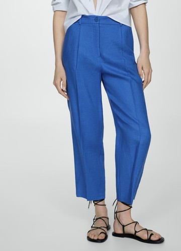 Mango damen 100 leinen hose - mango,