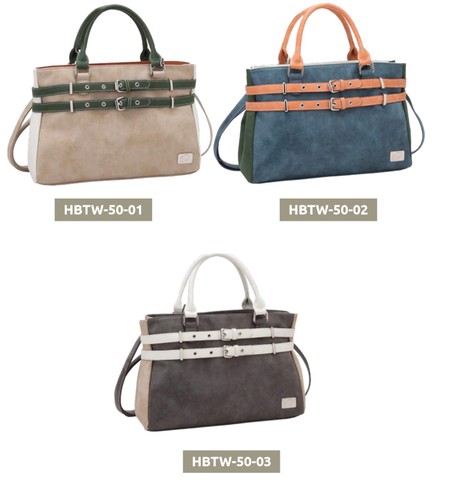 Handtasche beige blau - hi,