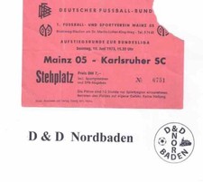Ticket / Eintrittskarte   72/73   Aufstieg   FSV Mainz 05 - Karlsruher SC