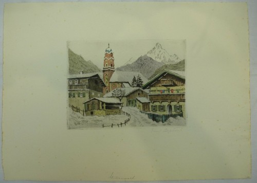Radierung mittenwald - radierung, *mittenwald
