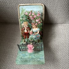 Grußkarte antik - Aufstellkarte alt Glückwunschkarte Kunstkarte 3d