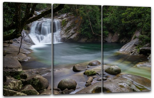 Wandbild wasserfall see - wandbild,