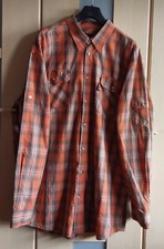 Hemd, Pinewood, Outdoor Collection, Größe XXXL, Langarm, orange-taupe, kariert