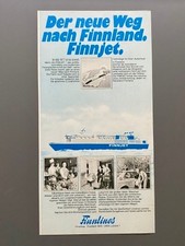 Finnlines Fähre Finnjet Weg nach Finnland 1977 Vintage Ad Werbung Reklame