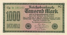 Reichsbanknote 1000 Mark 1922