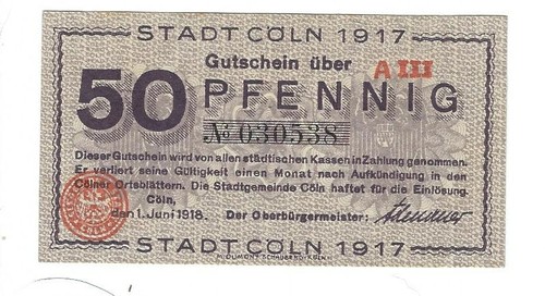 Notgeld köln stadt - notgeld,