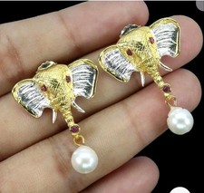 OHRSTECKER ELEFANT  ,SILBER