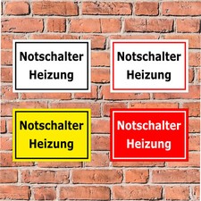 Schild - Notschalter Heizung -