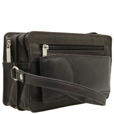 Herren echt Leder Handgelenktasche Herrenhandtasche Reise Klein Dokumententasche