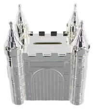 Personalisierte versilberte Märchenschloss Spardose mit realistischen Details