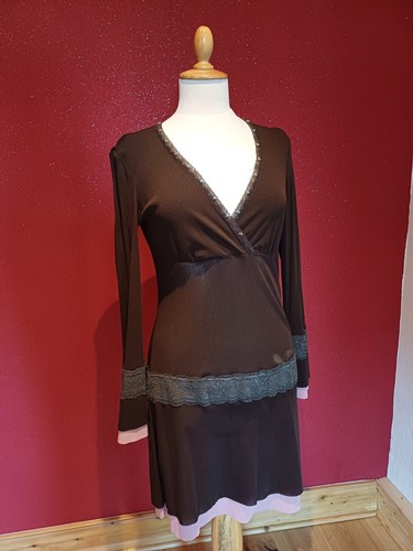 Tüll kleid braun rosa - braun, spitze
