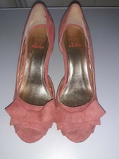 Pumps Damen, apricot, Velours, Peeptoes, Keilabsatz, AKIRA, Gr. 36