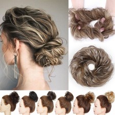 100% Remy Messy Echthaar Extension Haarteil Dutt Clip in Zopf Bun Scrunchie Dick