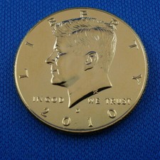 Kursmünze USA Half Dollar John F. Kennedy Liberty In God we trust 2010 vergoldet