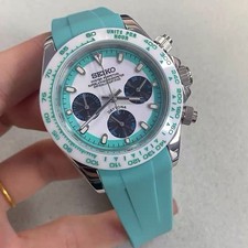 Modifizierte Chronographen-Uhr 40mm | Edelstahl & Silikon | VK63 Seiko Werk