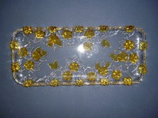 Tortenplatte aus Glas rechteckig 33x 14,5 cm Traubenoptik