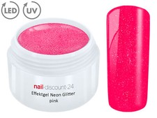 UV LED GEL Farbgel NEON GLITTER PINK Effekt French Color Gel Modellage Nail Art
