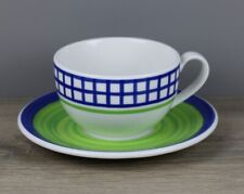 Rosenthal Casual Orchard Jumbotasse Tasse kariert + Untertasse grün / blau