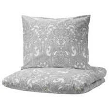 IKEA Bettwäsche Set - Jättevallmo grau - 140x200 Bettbezug + Kissen Bettgarnitur