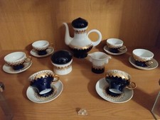 Mokka-Service "Orient" kobaltblau/gold/weiß *SELTEN* von LICHTE PORZELLAN (DDR)