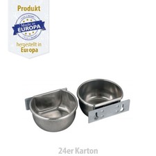 Futternapf - Edelstahl mit Halteplatte - 400 ml - 24er Karton