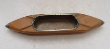 Vintage Weberschiffchen Aschenbecher GEBR. SCHMEING WESEKE Holz Messing Metall