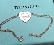TIFFANY RETURN TO… STERLINGSILBER 6,5" DOPPELKETTE HERZFÖRMIGES ARMBAND 