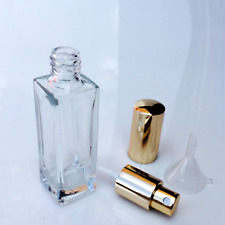 Parfum Flakon -Flasche -GLAS- NEU leer 30ml + Trichter-nachfüllbar-GOLD