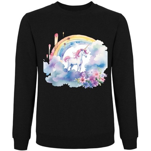 Sweatshirt schwarz einhorn - schwarz,