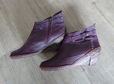 El Naturalista Stiefelette Gr. 41 violett/ lila Keilabsatz Leder Kautschuk-Sohle