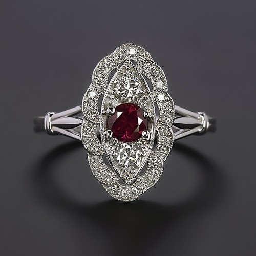 Vintage stil rubin diamant - stil,