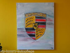 XXL Porsche Wappen 911 993 997 Ölbild Leinwand Bild 80 x 100 cm 