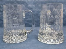 2 Stück Bierkrug Glaskrug Kristall geschliffen 0,3 Liter Rastal 1978