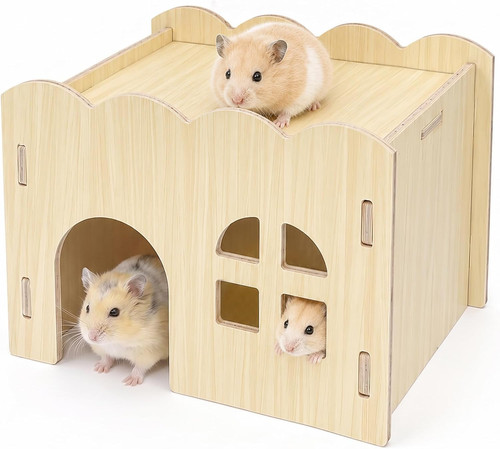 Kleintierhaus holz mit rampe - holz,