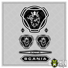 7x Scania Sticker Set Modellbau 1:14 1:16 LKW RC Truck Aufkleber Tamiya black