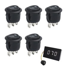 5 Stück Kippschalter 12v Rund  Wippschalter 3 Polig