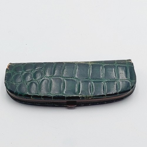 Pelikan kroko leder - etui, grün