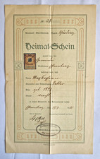 Heimatschein dokument urkunde - heimatschein,
