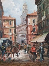 Belebte Straßenszene im alten