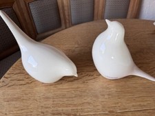 Tiziano Vögel 2 Stück 19 x 18 cm weiß