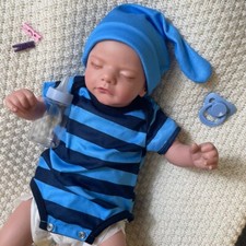 19inch Painted Finished Reborn Baby Doll Sam Sleeping Newborn Baby Puppe 3D Skin