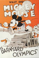 ✪ MICKY MOUSE Barnyard Olympics, Disney FILM-POSTKARTE/ANSICHTSKARTE NEU