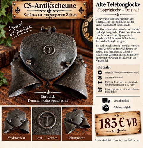 Antike telefonglocke - antike,