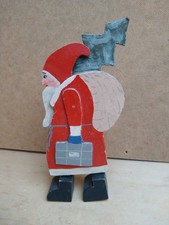 beweglicher Weihnachtsmann Nikolaus Holz Figur Deko Weihnachten Erzgebirge alt