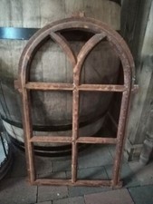 GUSSEISENFENSTER GUSSFENSTER FENSTER GUSSEISEN RUINENMAUER GARTENDEKO VINTAGE 