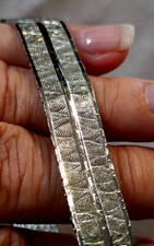 Vintage Silber 835 Armband Teppicharmband elegant dezentes Muster ca.  19 cm