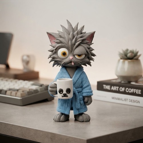 Müde katze figur mit - katze,