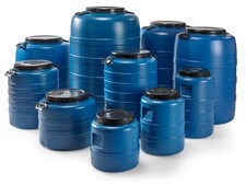 Weithalsfass Fasssilage Gepäcktonne Gärfass Gärbehälter Futtertonne 15-200L blau