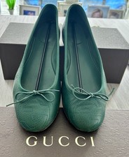 GUCCI Ballerina Gr. 40 Grün Leder Marmont GG + GUCCI Schuhkarton