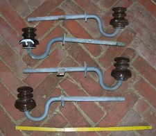 1x Haken mit Isolator Freileitung Ersatzteil Dekoration Landhaus Flurgarderobe